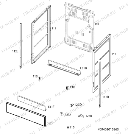 Взрыв-схема плиты (духовки) Zanussi ZCV550K1WA - Схема узла Housing 001